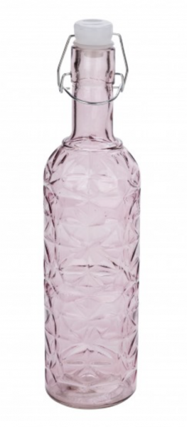 Deko Glasflasche rosa mit Bottlelight